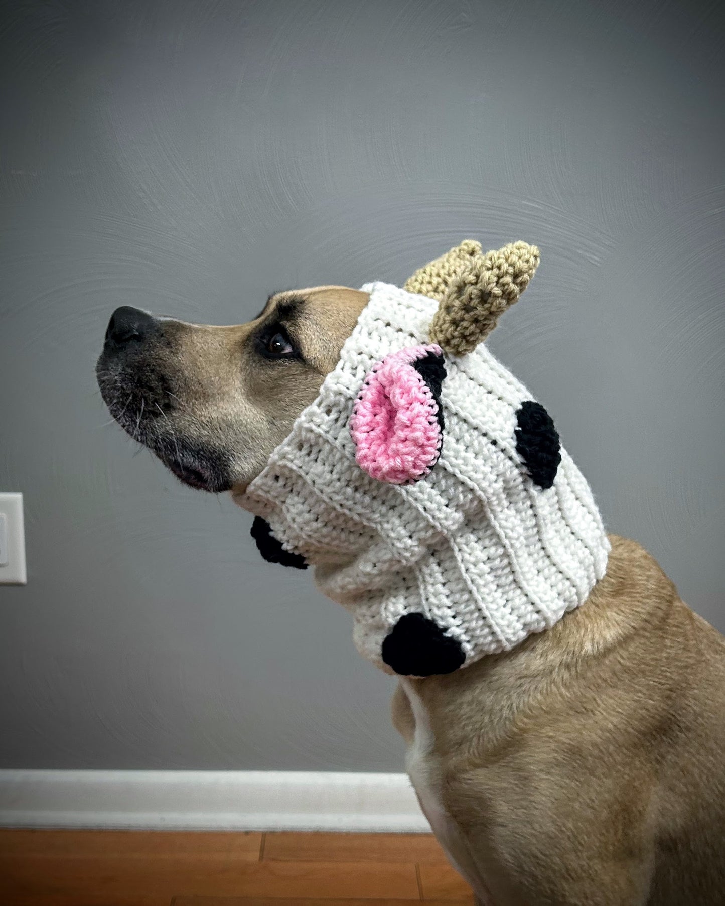 Crochet Cow Dog Snood Pattern
