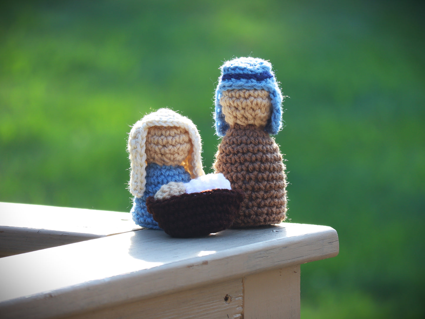 Crochet 3-Piece Nativity Scene Set Christmas