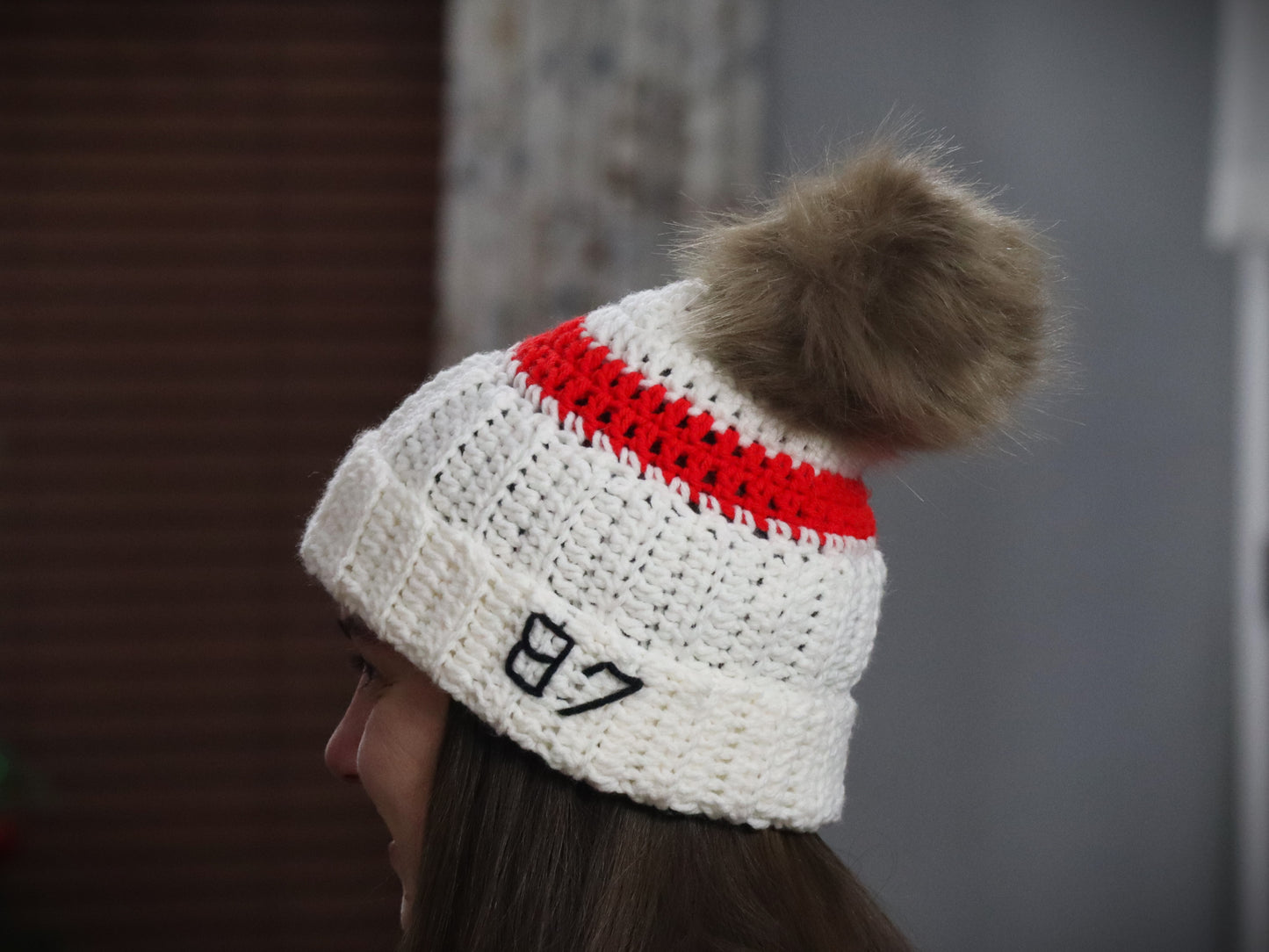 Taylor Swift Inspired Crochet Beanie-87 Travis Taylor Beanie-Chiefs Taylor Beanie