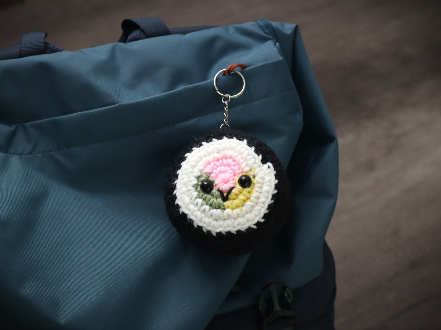Crochet Sushi Roll and Nigiri Keychain