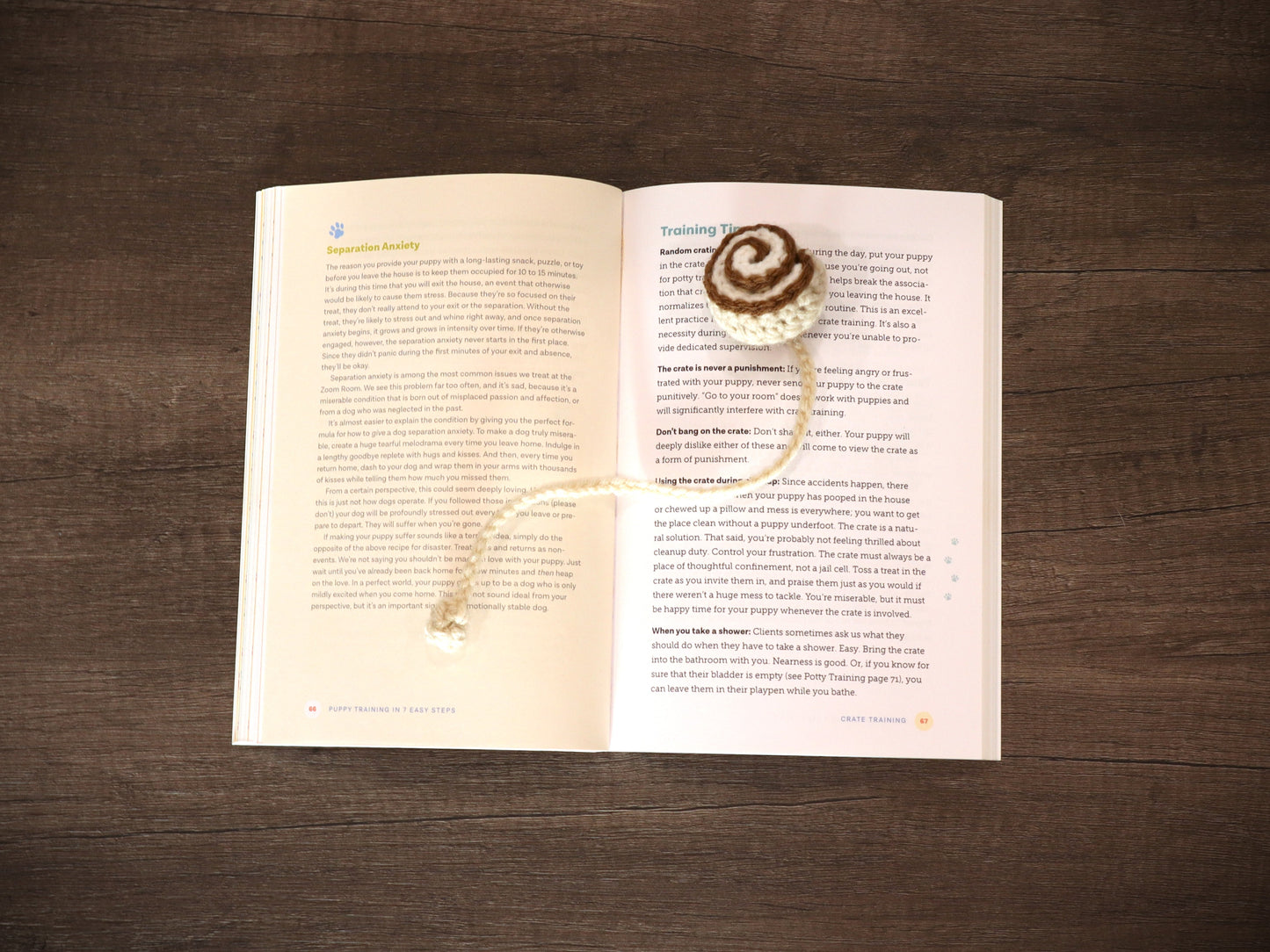 Crochet Cinnamon Roll Bookmark