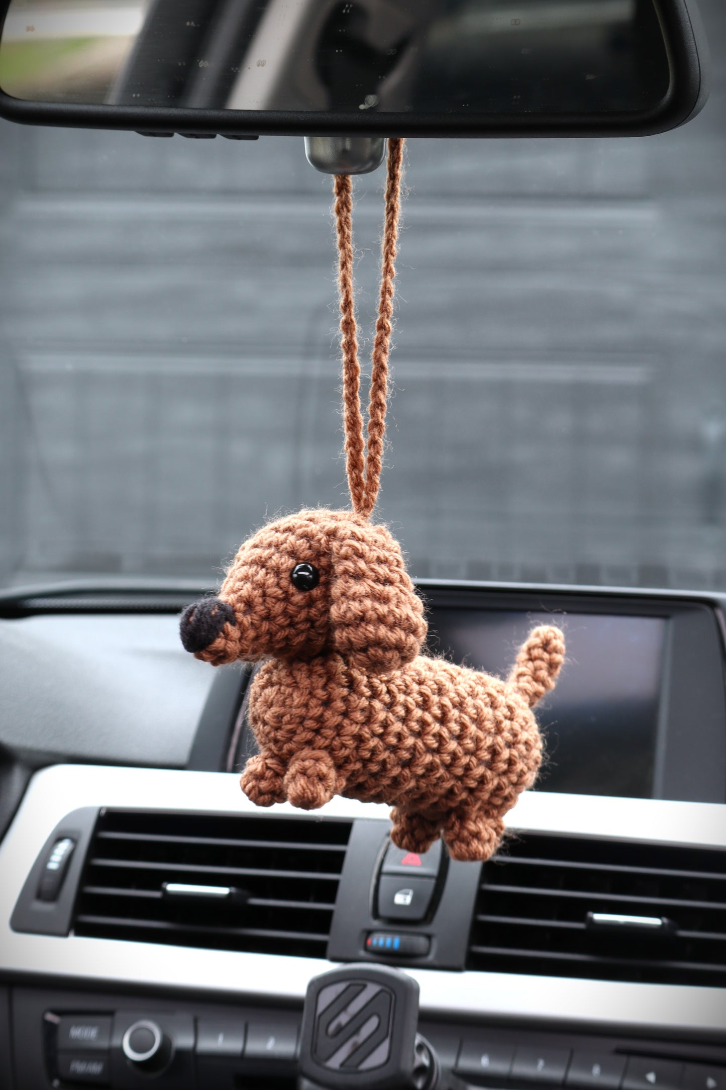 Crochet Dachshund Car Charm Pattern