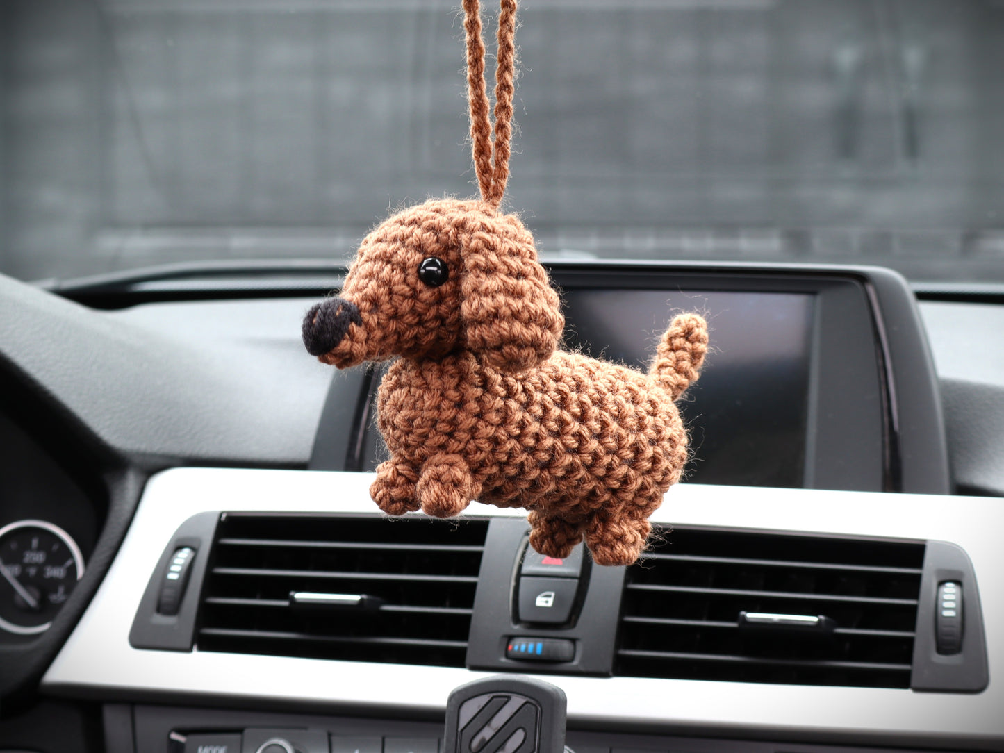 Crochet Dachshund Car Charm Pattern