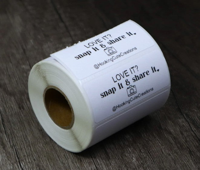 Love it? Snap it Share Social Media-Personalized Sticker Business