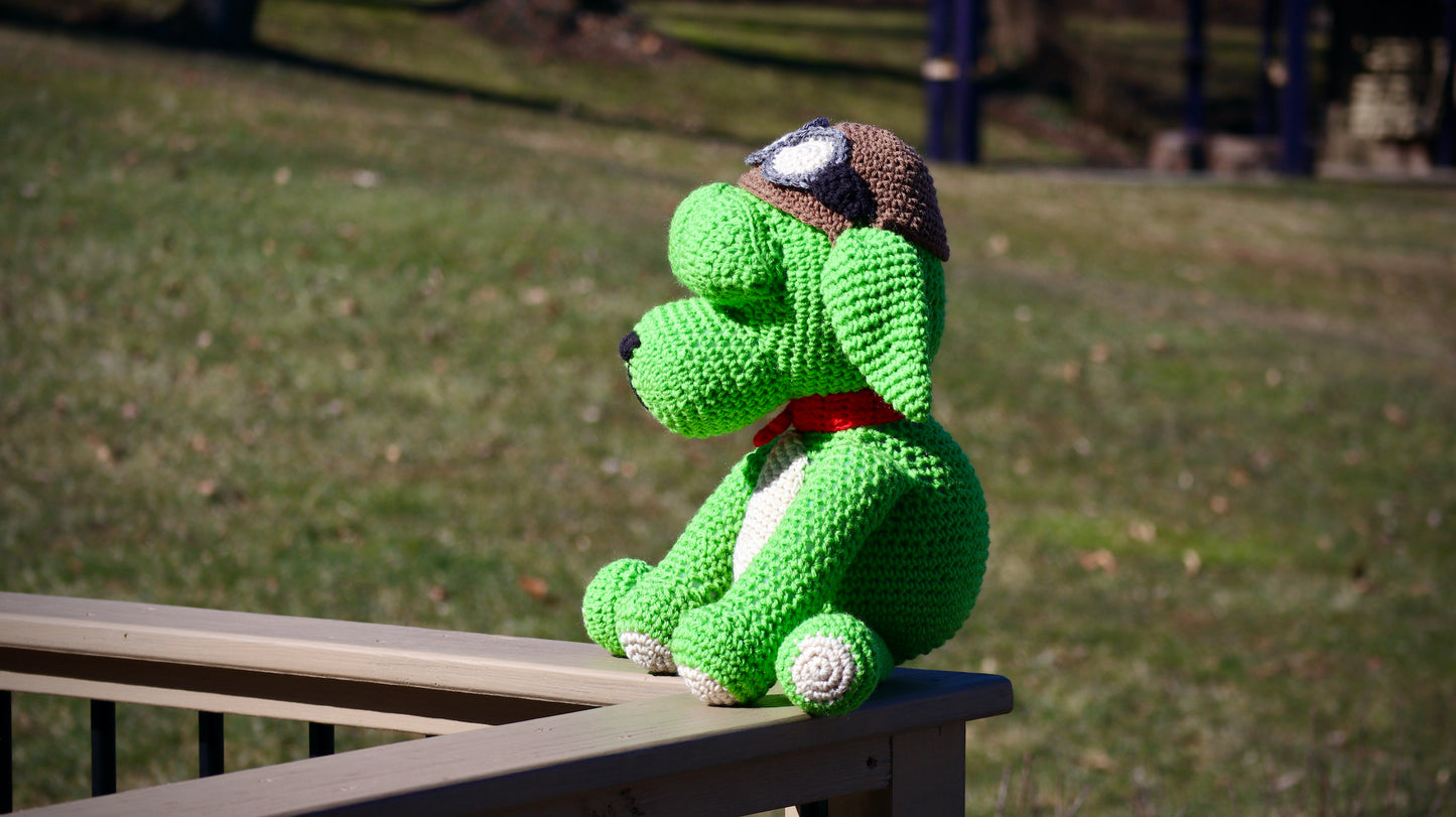 Crochet Green Dog - Go Dog - Pattern