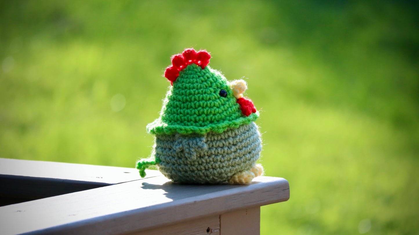Crochet Mini Green Chicken - Go Dog - Pattern