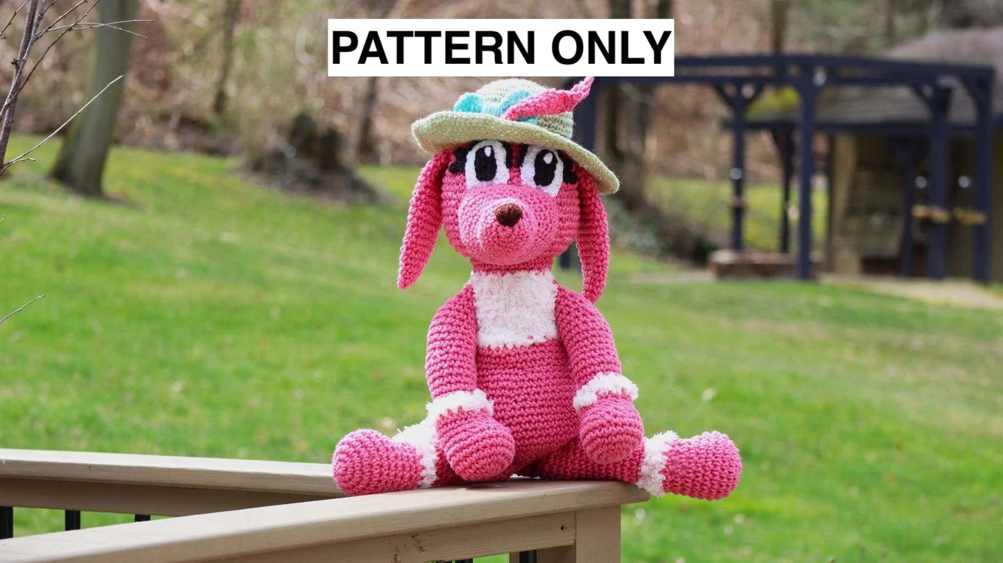 Crochet Pink Dog - Go Dog - Pattern