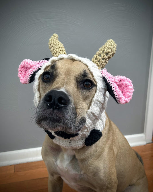 Crochet Cow Dog Snood Pattern