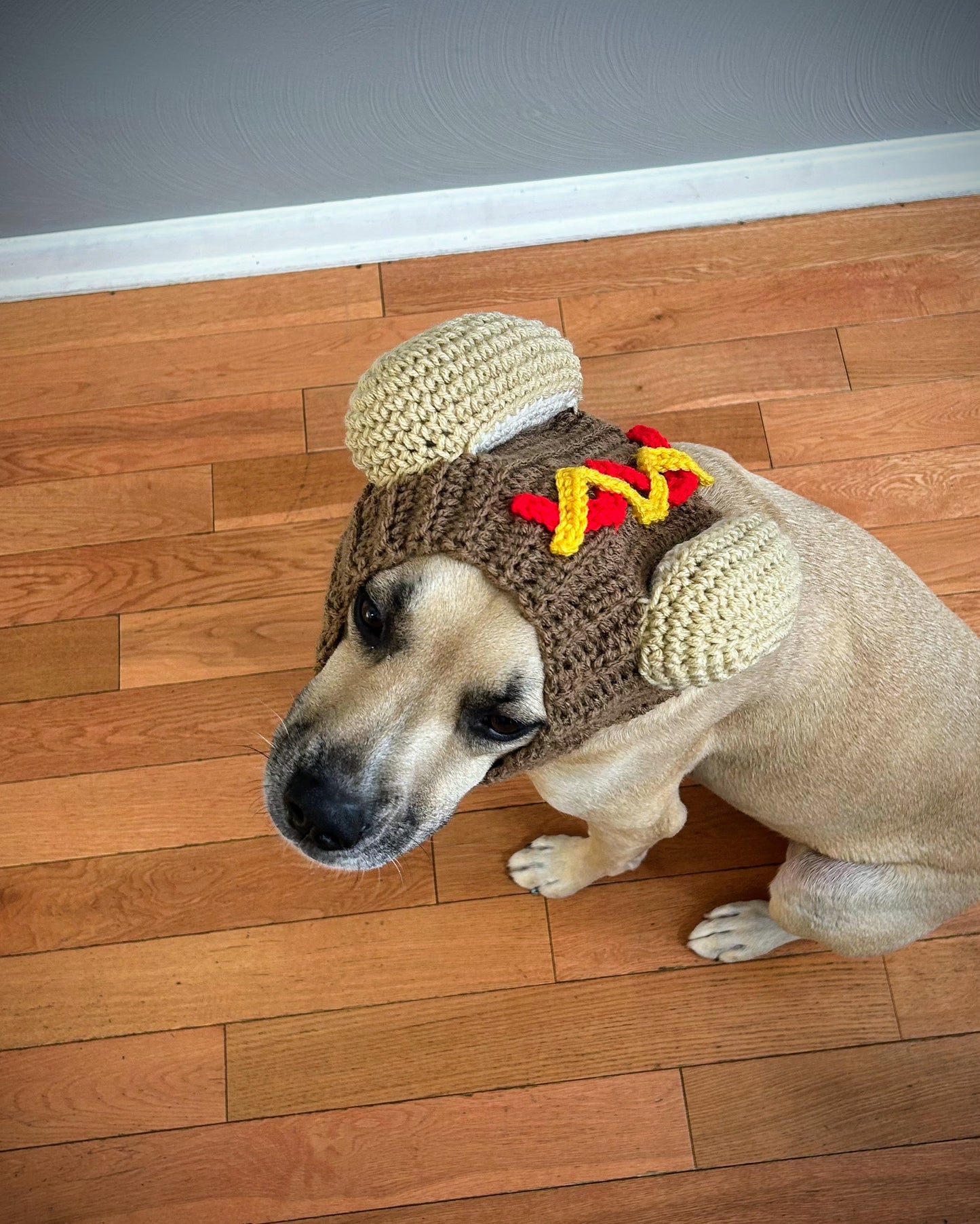 Crochet Hot Dog Dog Snood Pattern