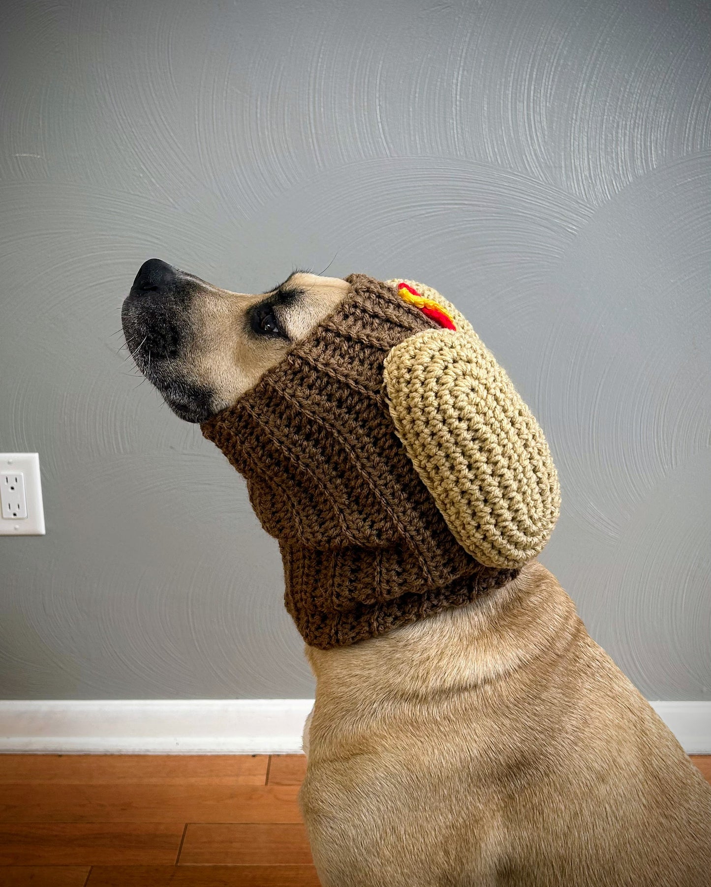 Crochet Hot Dog Dog Snood Pattern