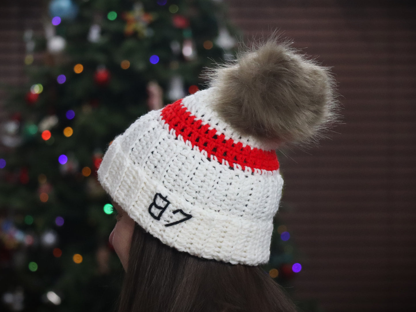 Taylor Swift Inspired Beanie Crochet Pattern-Chiefs Football Beanie