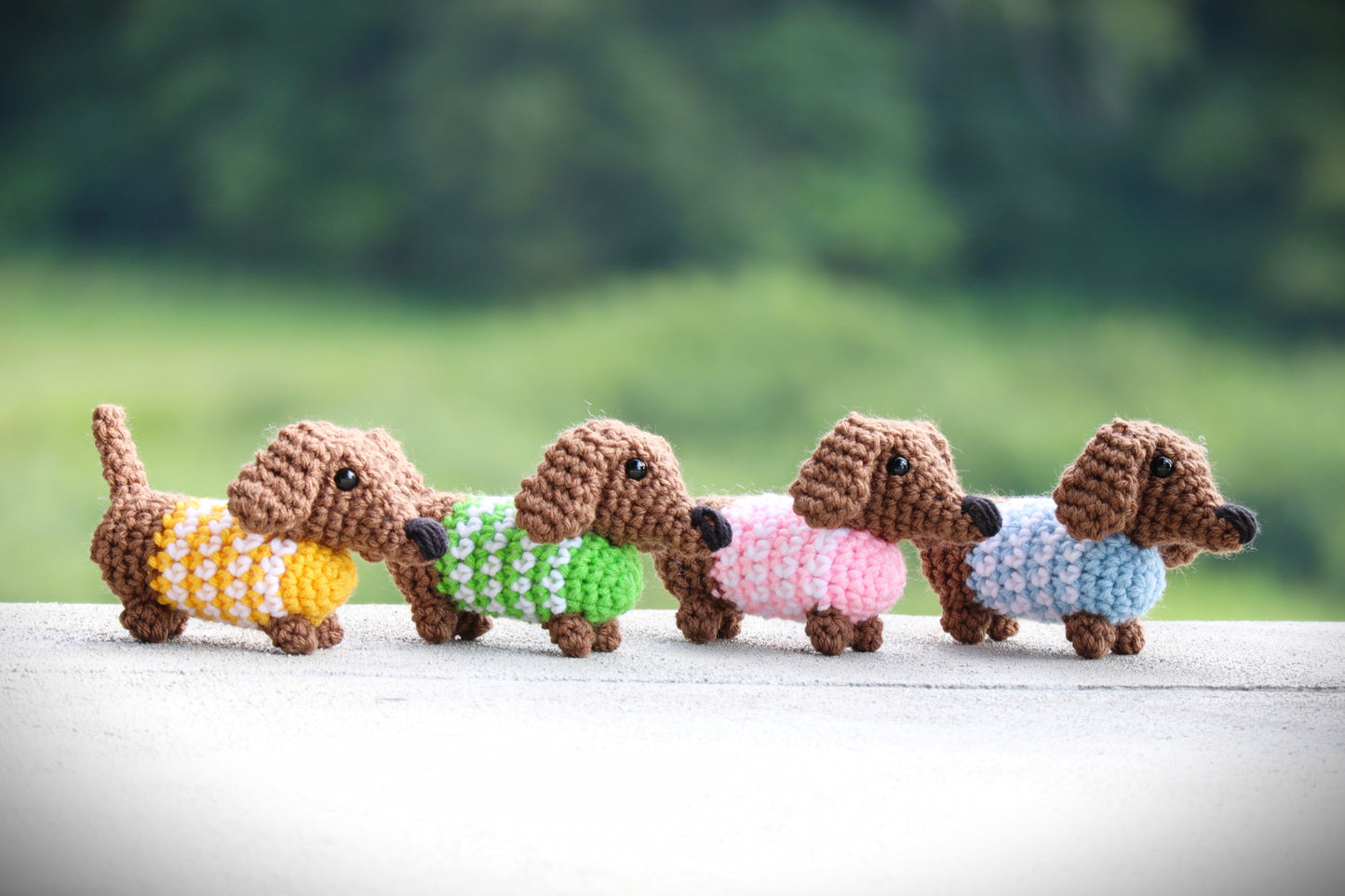 Mini Dachshund in Sweater Pattern