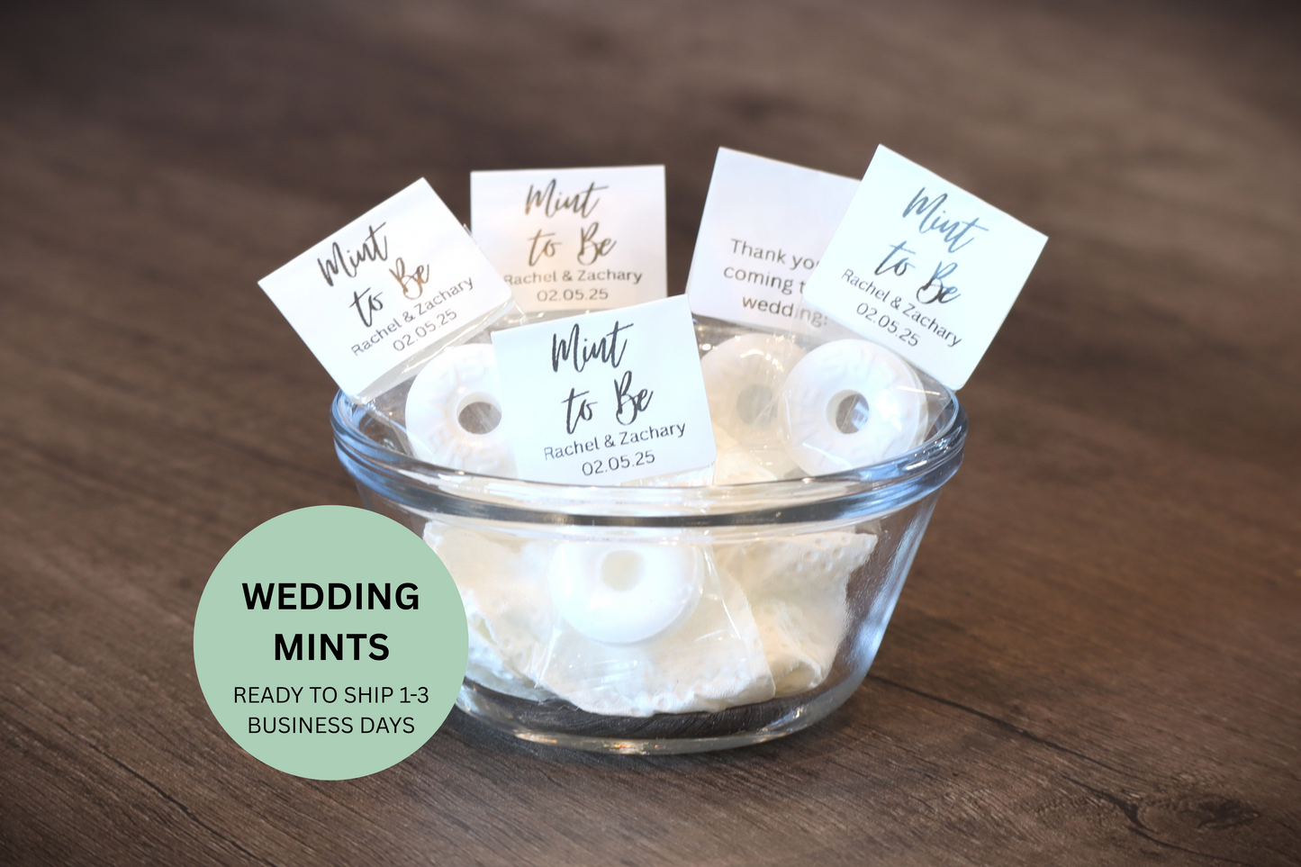 Mint to Be - Wedding Mint Favors Cursive
