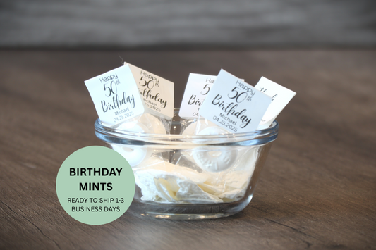 Birthday Year Mints-Birthday Party Mint Favors
