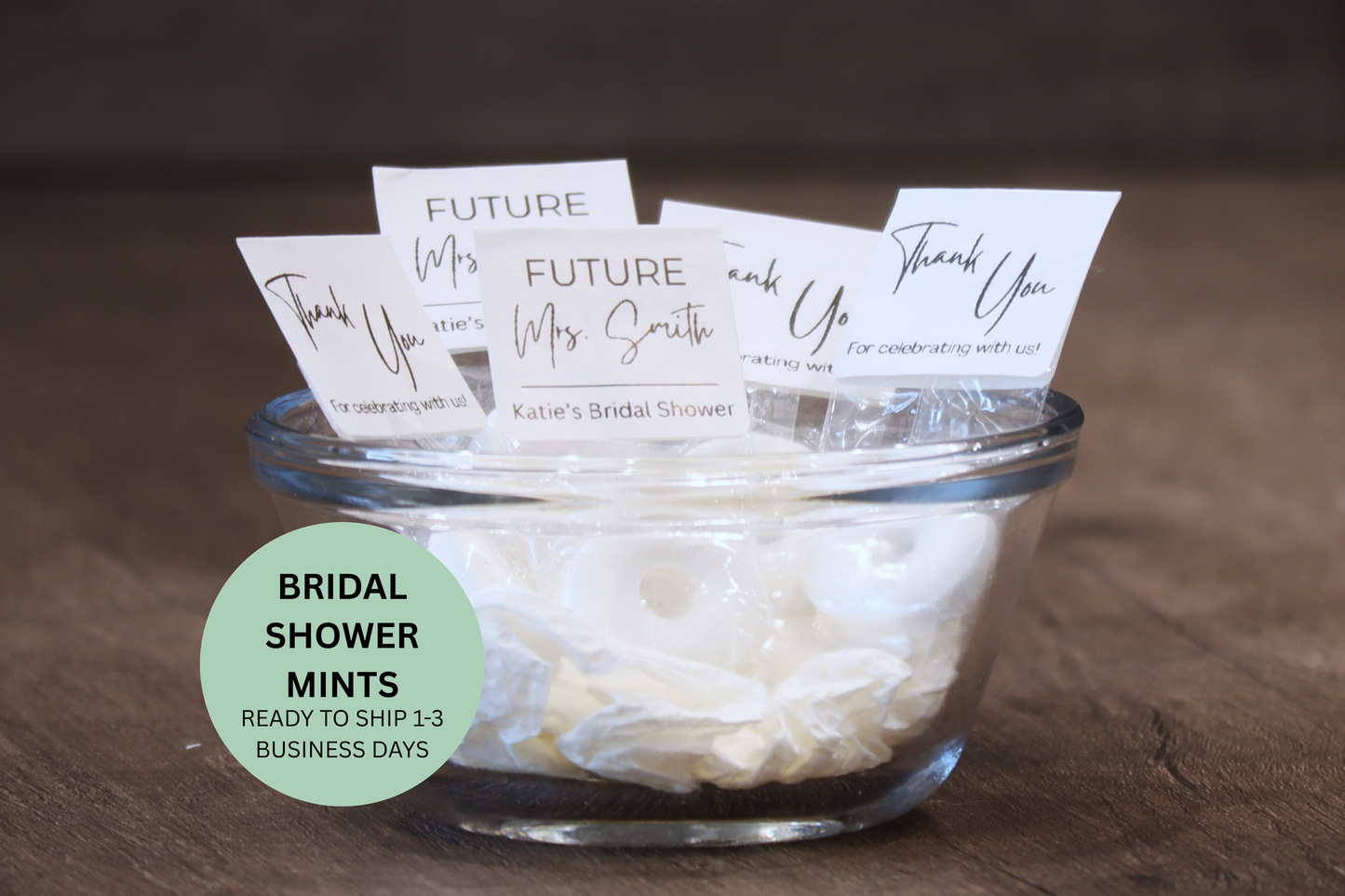 Future Mrs. Mints Engagement Party Mint Favors