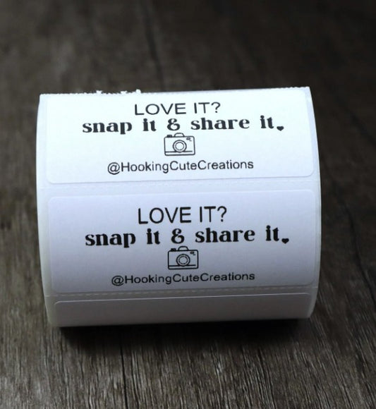 Love it? Snap it Share Social Media-Personalized Sticker Business