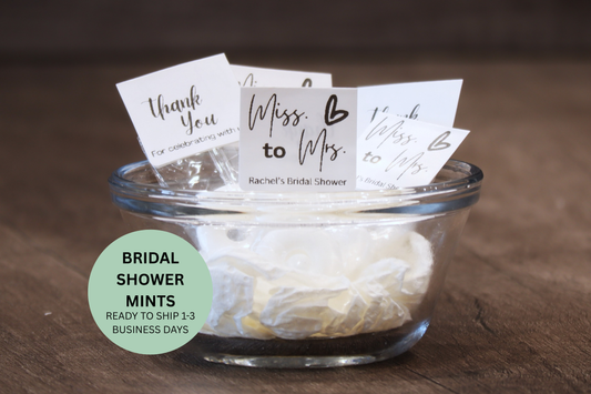Miss. to Mrs. Mints Engagement Party Mint Favors