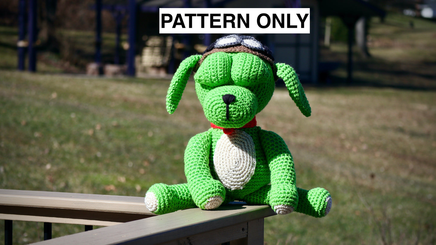 Crochet Green Dog - Go Dog - Pattern