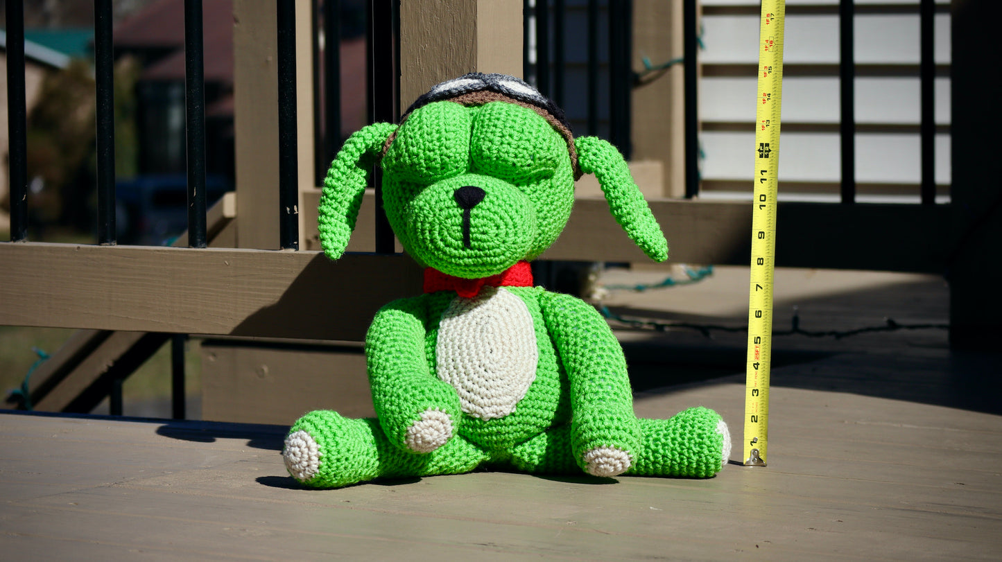 Crochet Green Dog - Go Dog - Pattern