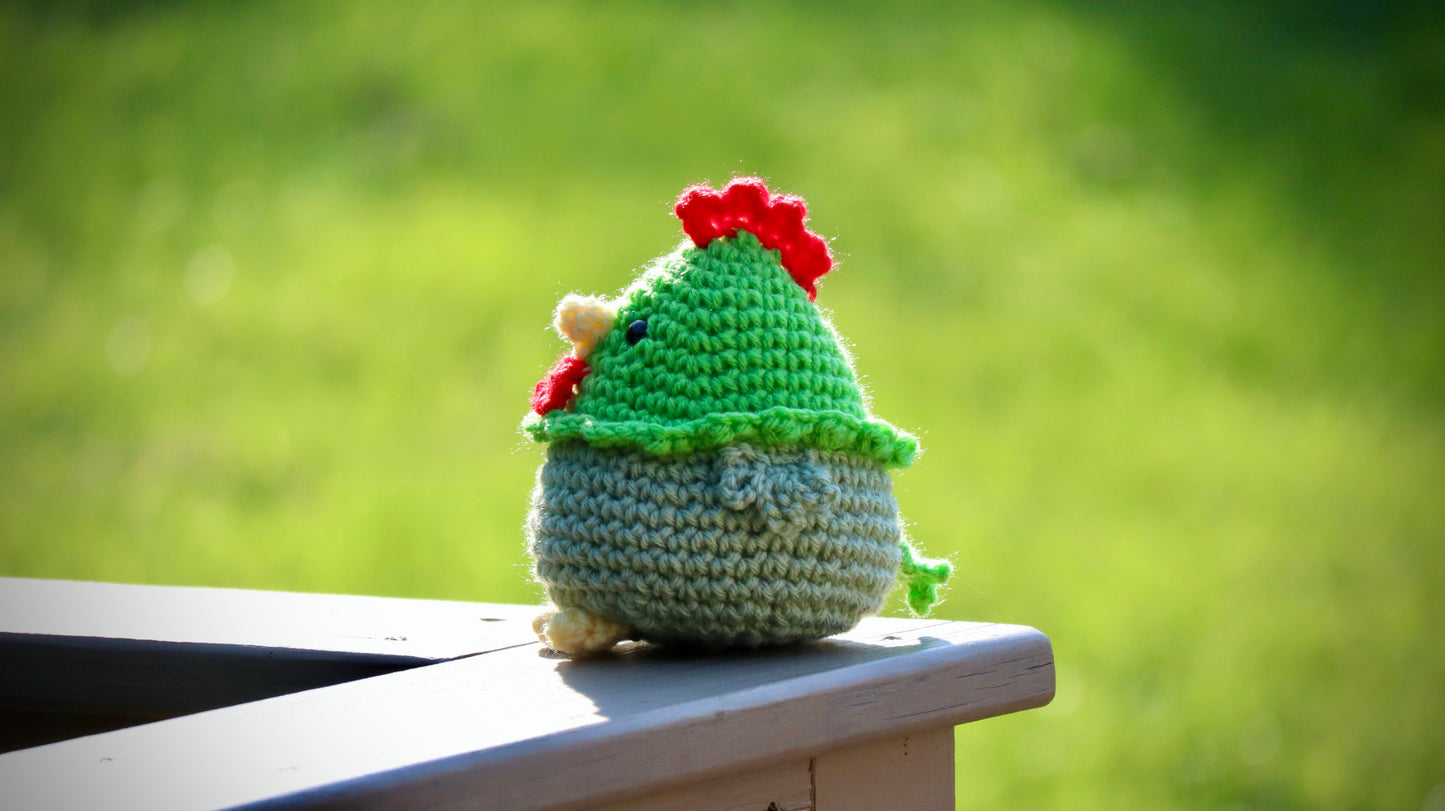 Crochet Mini Green Chicken - Go Dog - Pattern